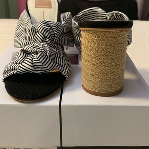 Dolce Vita , white stripe fabric round heel.. size 8.5